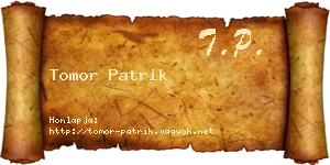 Tomor Patrik névjegykártya